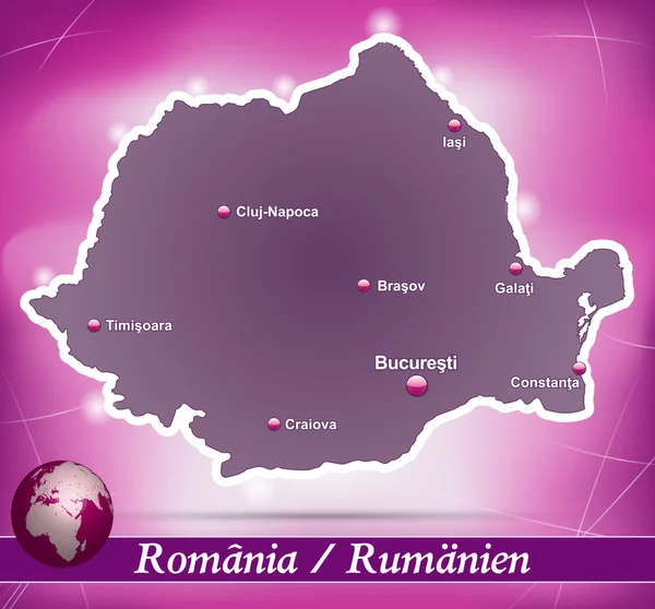 La carte de Roumanie — Image vectorielle