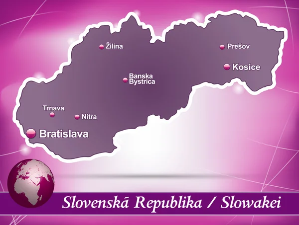 El mapa de Eslovaquia — Vector de stock