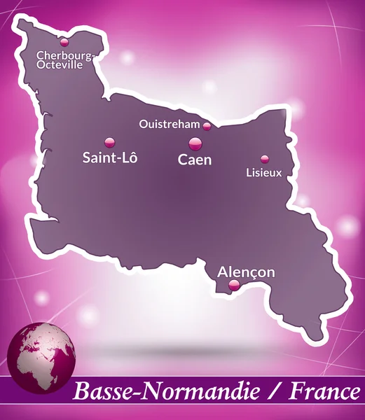 Carte de Basse-Normandie — Image vectorielle