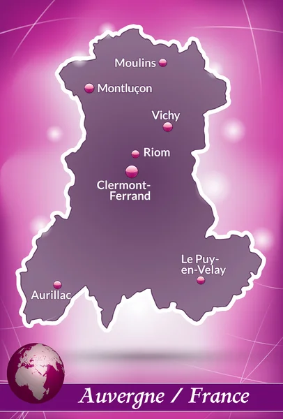 Karte der Auvergne — Stockvektor