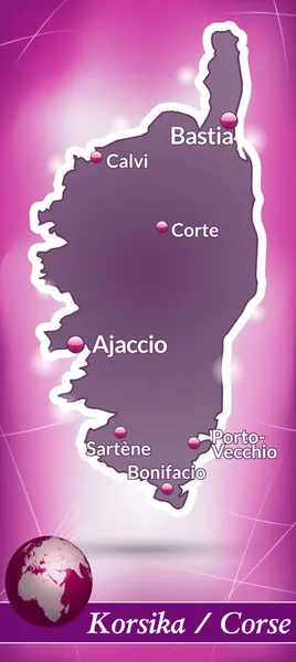 Map of corsica — Stock Vector