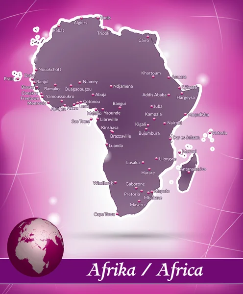 Karta över Afrika — Stock vektor