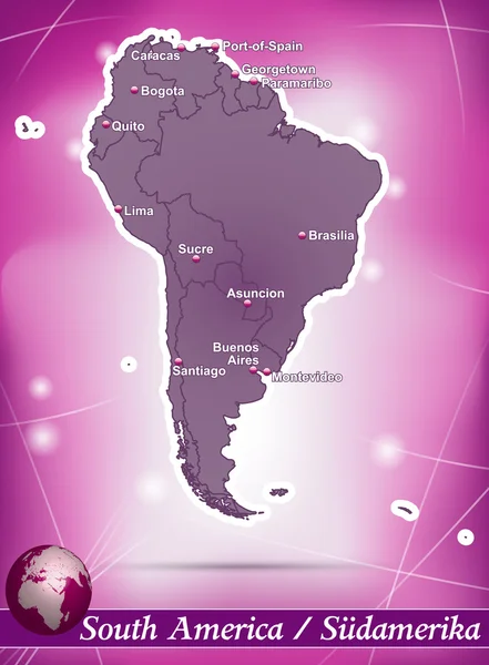 Map of South America — Stock Vector
