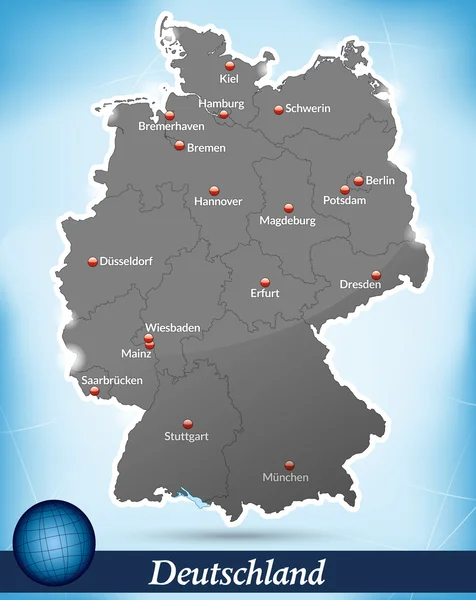 Mapa online de Alemania — Vector de stock