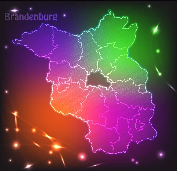 Kaart van brandenburg — Stockvector