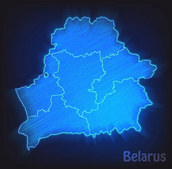 Mapa Běloruska — Stockový vektor