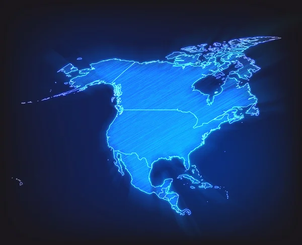 Mappa del Nord America — Vettoriale Stock