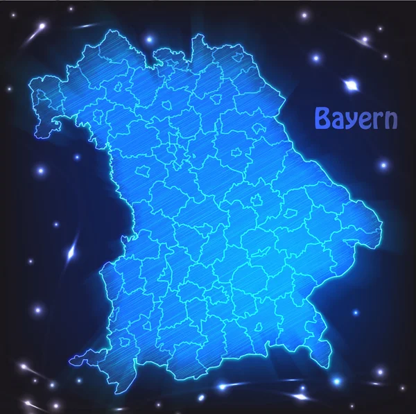 Karte von Bayern — Stockvektor