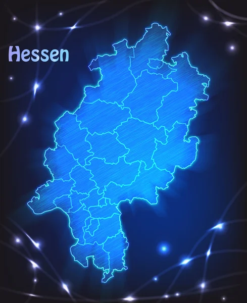 ヘッセン州の地図 — ストックベクタ