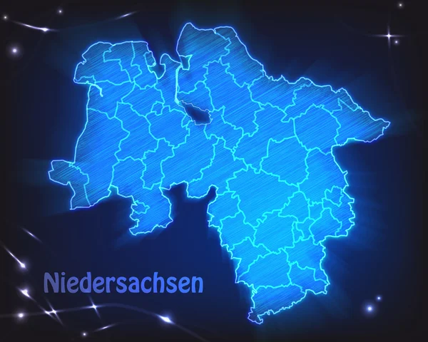 Karte von Niedersachsen — Stockvektor