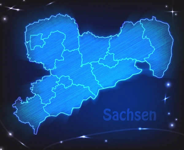 Karte von Sachsen — Stockvektor