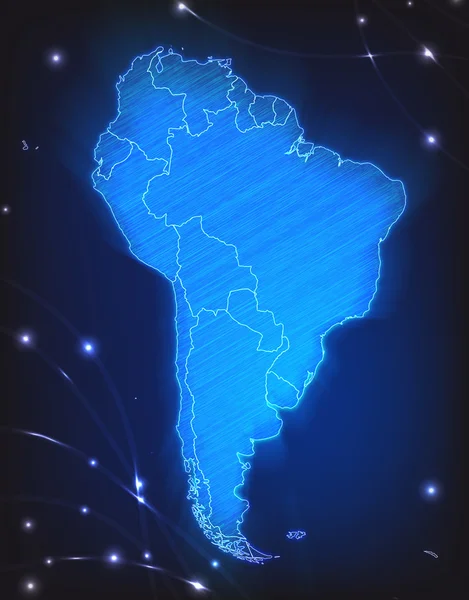 Karte von Südamerika — Stockvektor