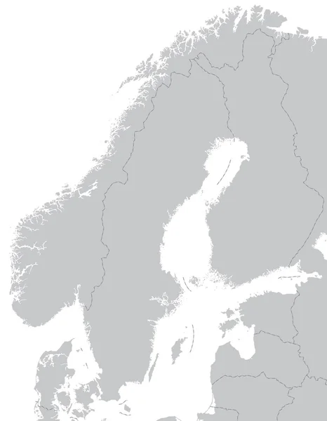 La carte de Scandinavie — Image vectorielle