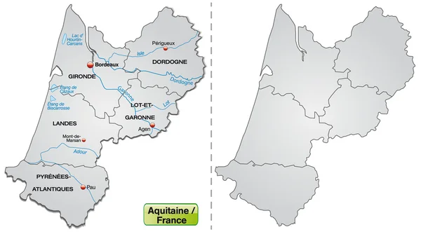 Mapa Akwitański — Wektor stockowy