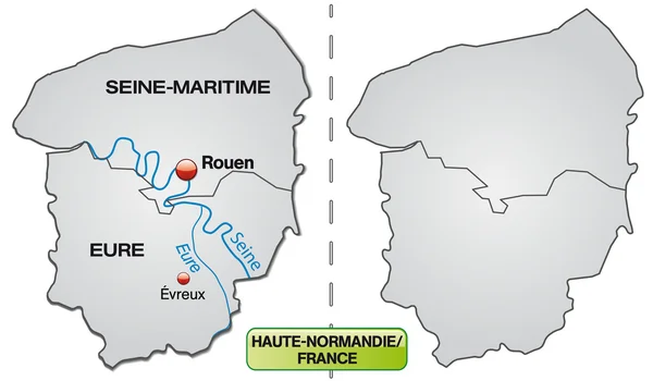 Kort over Øvre Normandiet – Stock-vektor