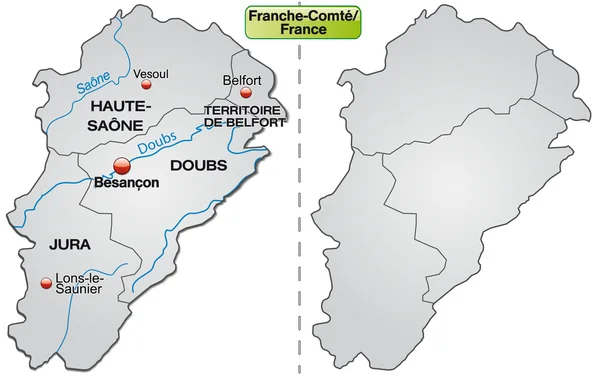 Mapa franche-comte — Stockový vektor
