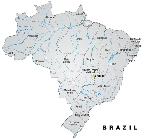 Mapa Brazylia — Wektor stockowy