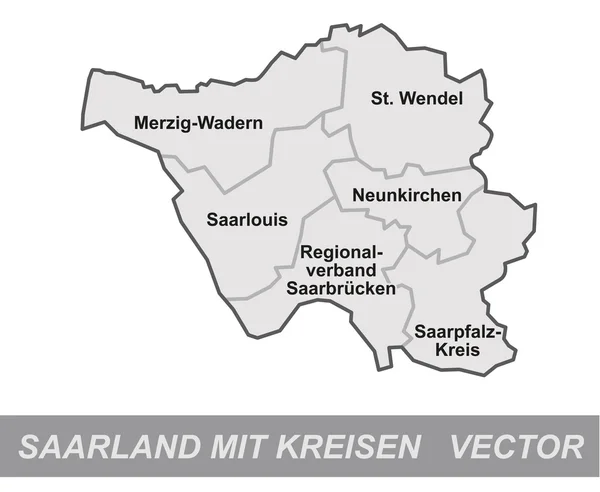 Saarland Haritası — Stok Vektör