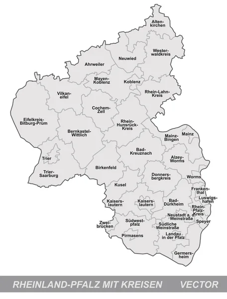 Kaart van Rheinland-Pfalz — Stockvector