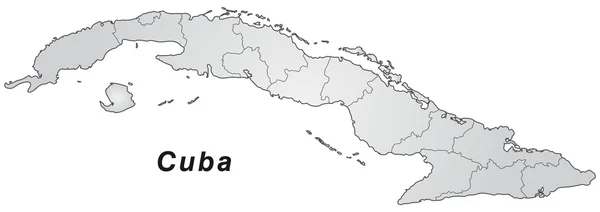 El mapa de Cuba — Archivo Imágenes Vectoriales