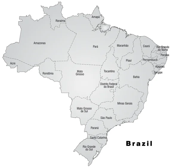 Mapa Brazylia — Wektor stockowy