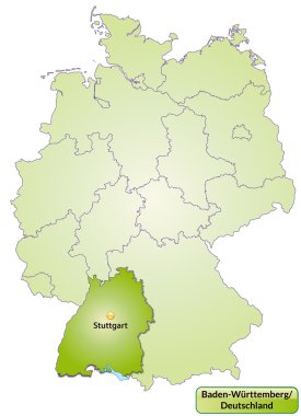 Map of Baden-Wuerttemberg clipart