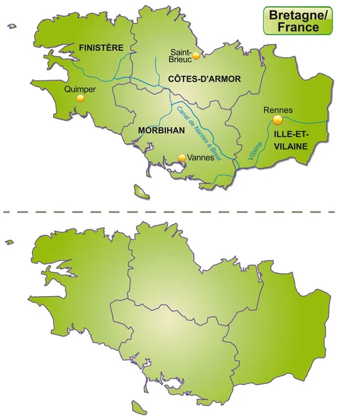 Karte der Bretagne — Stockvektor