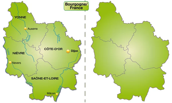 Burgundy Haritası — Stok Vektör