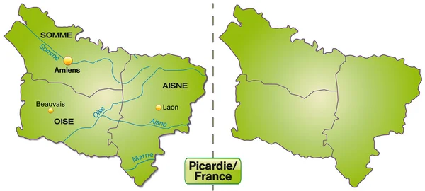 Picardie Haritası — Stok Vektör