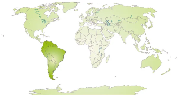 Carte de l'Amérique du Sud — Image vectorielle
