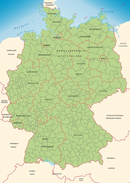 Carte de l'Allemagne — Image vectorielle