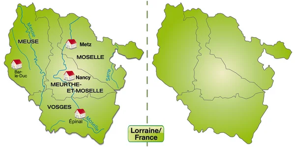 Mapa de lorraine — Archivo Imágenes Vectoriales