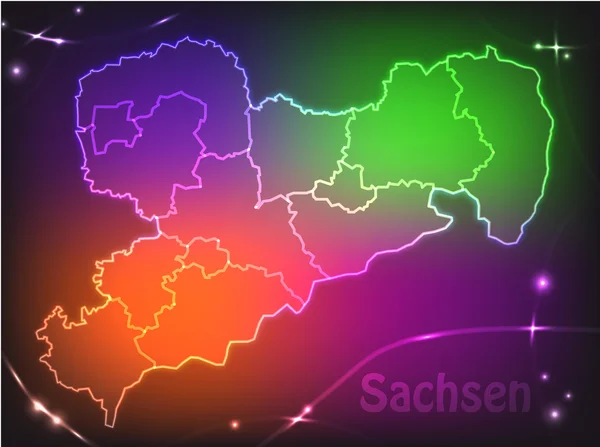 Kort over Sachsen – Stock-vektor