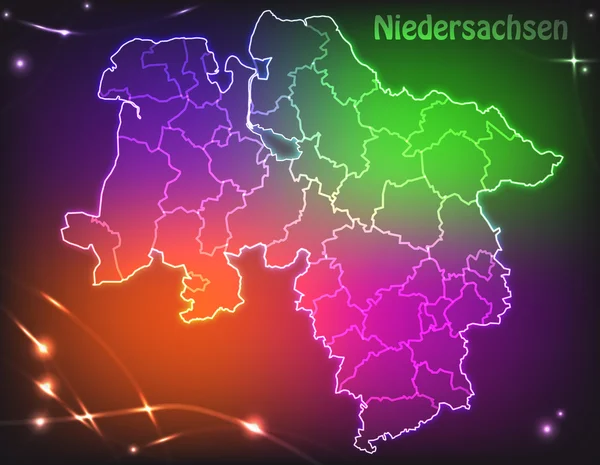 Mapa Dolnej Saksonii — Wektor stockowy