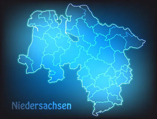 Karte von Niedersachsen — Stockvektor