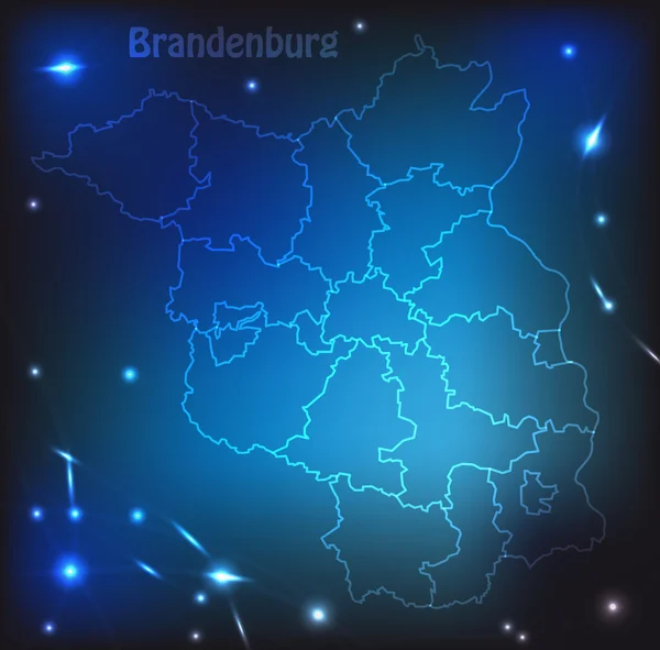 Kaart van brandenburg — Stockvector