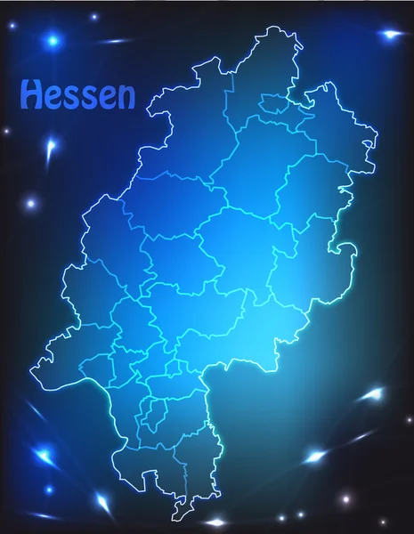 Kaart van Hessen — Stockvector