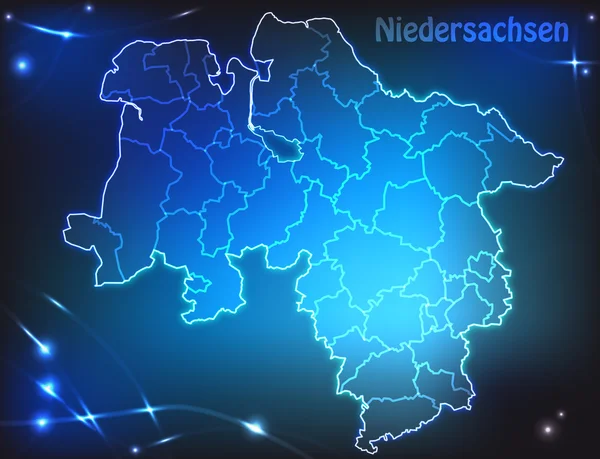 Mapa Dolního Saska — Stockový vektor
