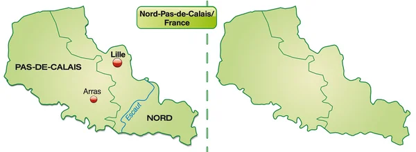 Kaart van Noord-pas-de-calais — Stockvector
