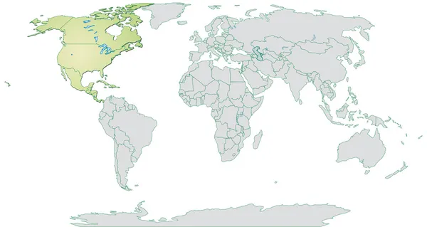 Kaart van Noord-Amerika — Stockvector