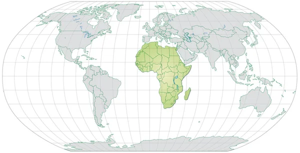 Mapa online de África — Archivo Imágenes Vectoriales