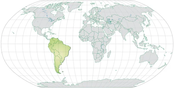 Karta över Sydamerika — Stock vektor