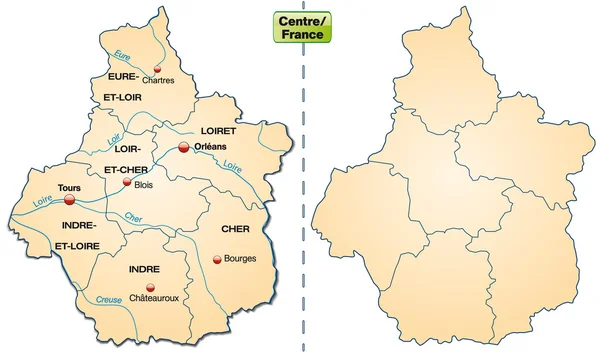 Mapa del centro — Archivo Imágenes Vectoriales