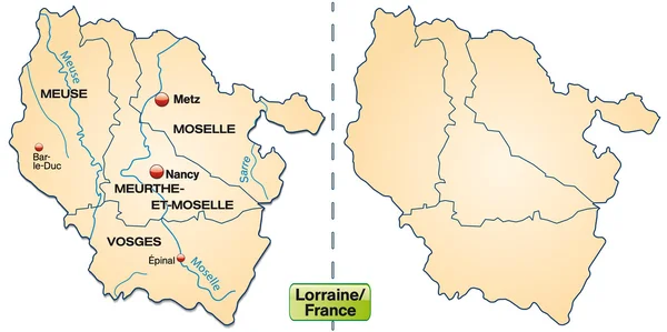 Lorraine Haritası — Stok Vektör