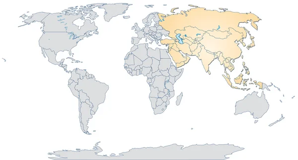 Mapa online de Asia — Archivo Imágenes Vectoriales