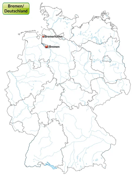 El mapa de Bremen — Vector de stock