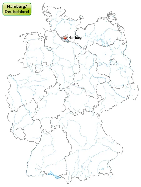 Mapa online de Hamburgo — Archivo Imágenes Vectoriales