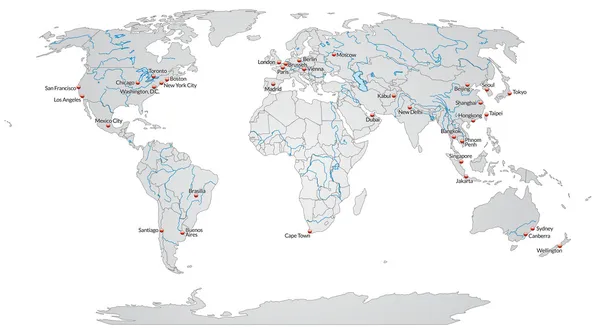 Carte du monde — Image vectorielle