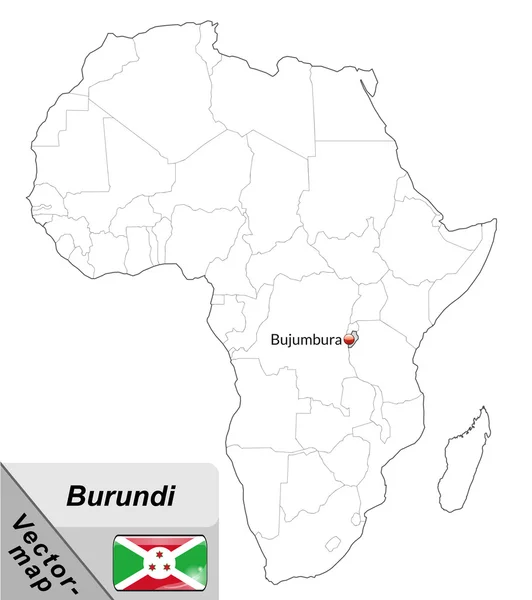 Burundi Haritası — Stok Vektör