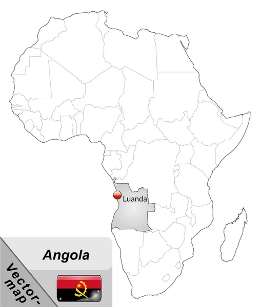 Mapa Angoli — Wektor stockowy